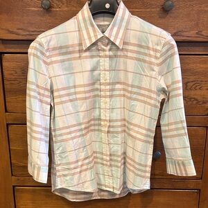 Burberry Women Plaid Button Down Pastel. Like newADD cheaper shirt=bundle $50.